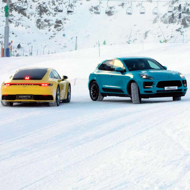 Macan and New 911 (992) Drive Up A Ski Slope!
